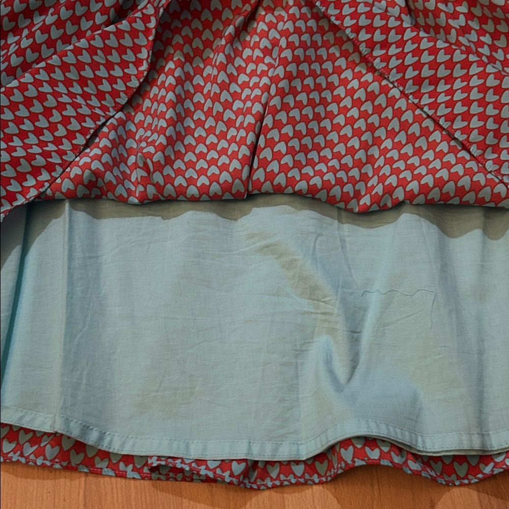 Minuet Petite Strapless Red and Light Blue Heart Print Dress - Picture 4 of 5